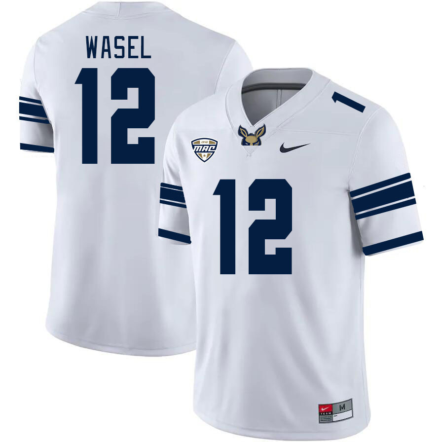 Men-Youth #12 Steele Wasel Akron Zips 2023 College Football Jerseys Stitched-White